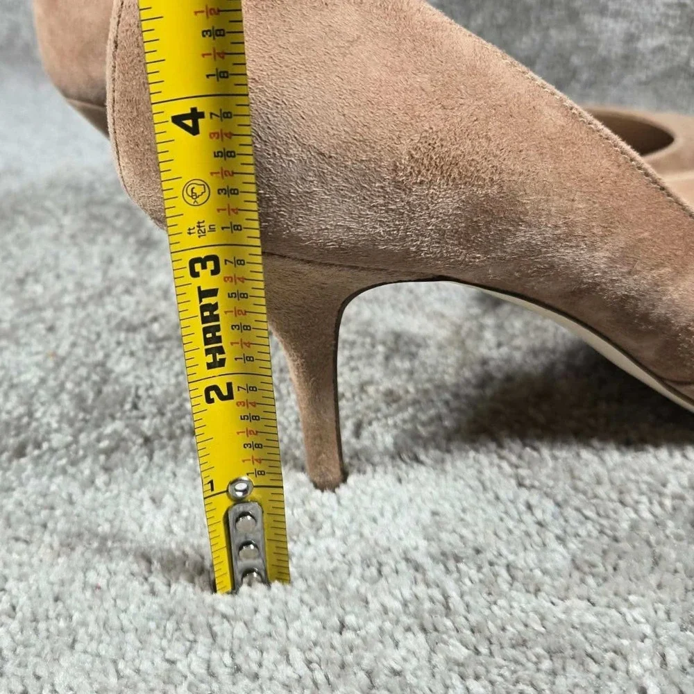 J.Crew Pumps Tan Suede Pointed Toe D'Orsay Heels Womens 8.5